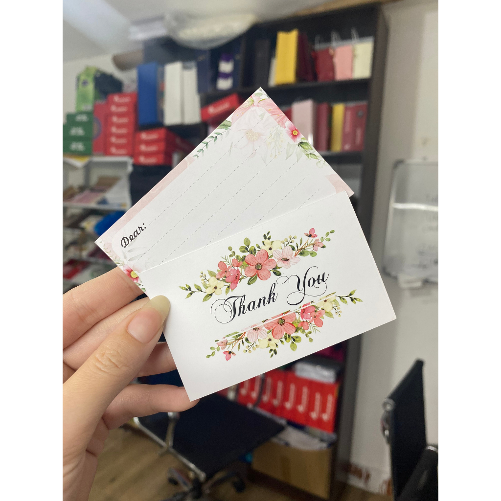 Thiệp Cảm Ơn Khách Hàng 2 Mặt - Combo 100 Card Cảm Ơn, Card Thank You Dành Cho Khách Hàng