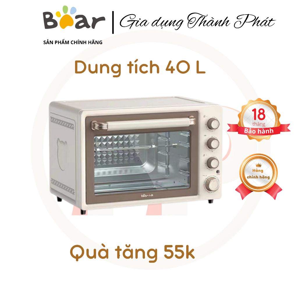 [Quà tặng 55k] Lò nướng Bear DKX-F40A5, 40L, nướng thịt, nướng bánh mì, lò nướng điện, nướng đa năng