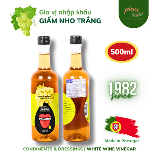 Giấm nho trắng | White wine vinegar Paladin 500ml - Dấm ăn hoa quả nhập khẩu Bồ Đào Nha | Pieus