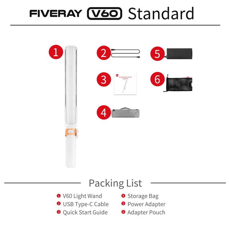 Đèn Led Zhiyun Fiveray V60, Mới 100%