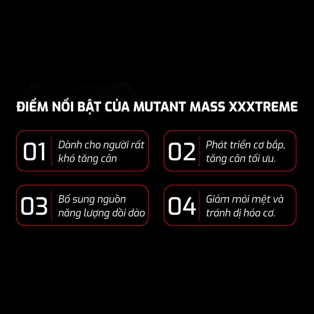 Sữa Tăng Cân Nhanh Cho Người Gầy Mutant Mass Xtreme Túi 1KG