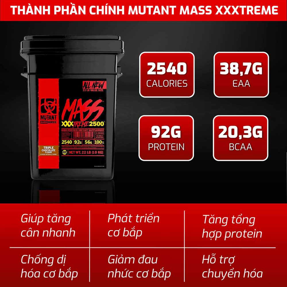 Sữa Tăng Cân Nhanh Cho Người Gầy Mutant Mass Xtreme Túi 1KG