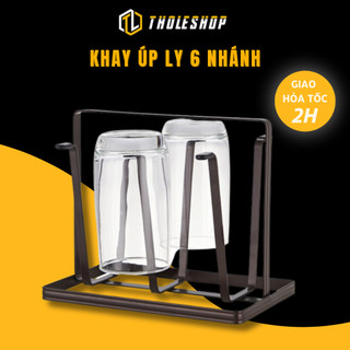 Giá Úp Cốc 6 Nhánh Sắt Sơn Tĩnh Điên Chống Gỉ Tiện Dụng Và Sạch Sẽ Tholeshop9403