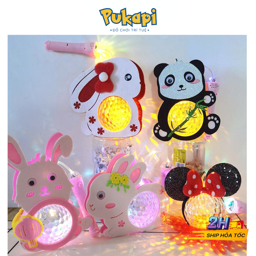 Đèn Lồng Trung Thu Cao Cấp Phát Sáng Có Nhạc Hottrend Hình Động Vật, Lồng Đèn Cho Bé PUKAPI