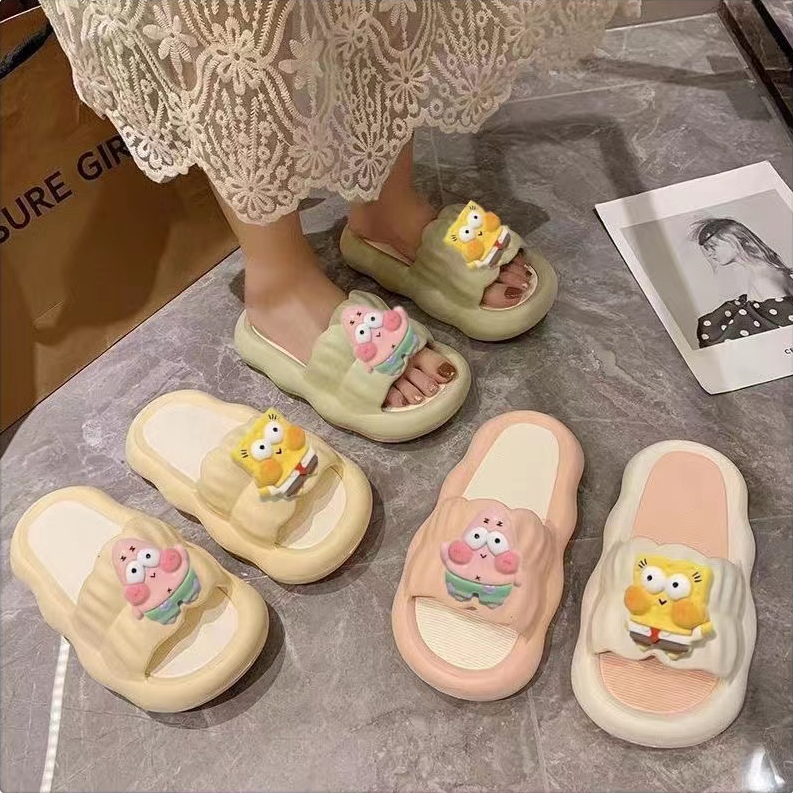 Dép sandal đế mềm dày 、bên ngoài dễ thương nơ 、mùa hè dành cho nữ