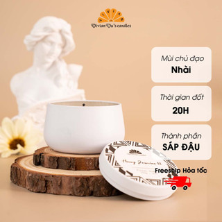 Nến Thơm Cao Cấp Honey Jasmine 08 VIVIAN Vivian Vu's Candles Hũ Thiếc 100gr Mùi Nhài - Nến Thơm Sáp Đậu Nành Tự Nhiên