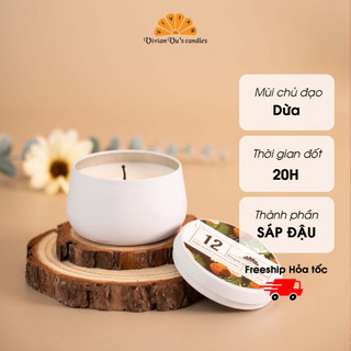 Nến Thơm Cao Cấp Tropical Coconut 12 VIVIAN Vivian Vu's Candles Hũ Thiếc 100gr - Nến Thơm Sáp Đậu Nành Tự Nhiên