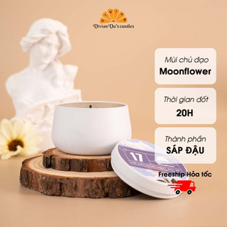 Nến Thơm Cao Cấp Moonflower (17) VIVIAN Vivian Vu's Candles Hũ Thiếc 100gr - Nến Thơm Relaxing Thư Giãn Tỏa Mùi Hiệu Quả