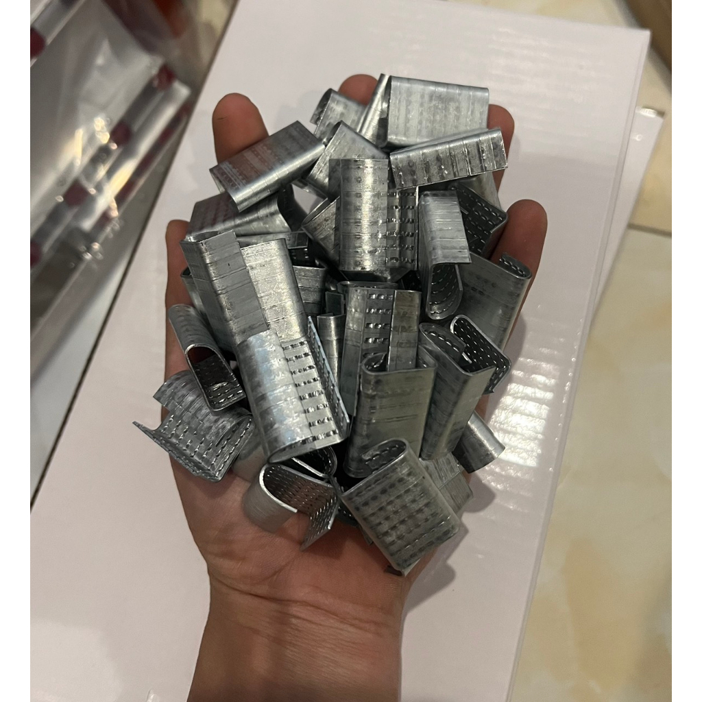 COMBO Kìm Siết Dây Đai Nhựa Kèm Dây và Bọ Sắt Kẹp Đai