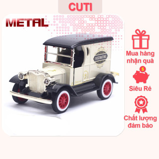 Xe mô hình đồ chơi ô tô cổ điển đúc kim loại tỷ lệ 1:32 chạy cót, mở được cửa, đồ chơi cuti