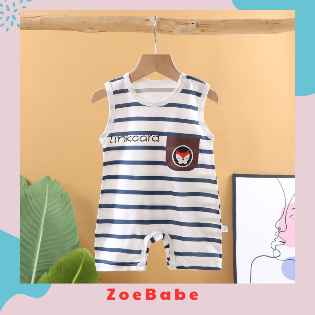 Bộ Liền Thân Body Đùi, Bodysuit Sơ Sinh Ba Lỗ 100% Cotton Thoáng Mát Cho Bé Trai Bé Gái Từ 3-14kg, Hàng Nhập Quảng Châu