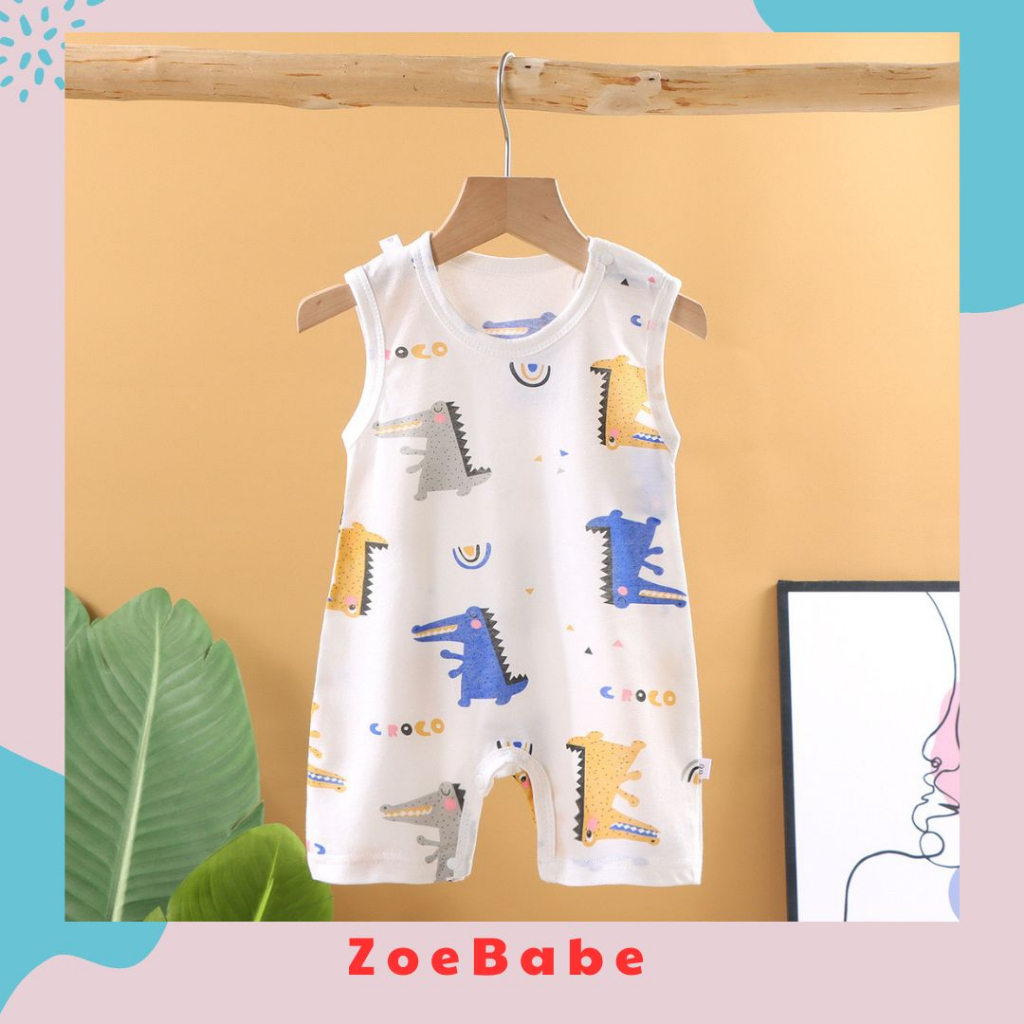 Bộ Liền Thân Body Đùi, Bodysuit Sơ Sinh Ba Lỗ 100% Cotton Thoáng Mát Cho Bé Trai Bé Gái Từ 3-14kg, Hàng Nhập Quảng Châu
