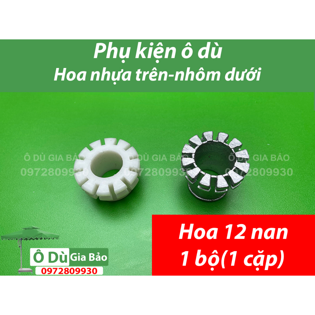 Phụ Kiện Ô Dù- Hoa Ô Chính Tâm Tròn 12nan 10nan 8nan- Các Loại Chất Nhôm Đúc