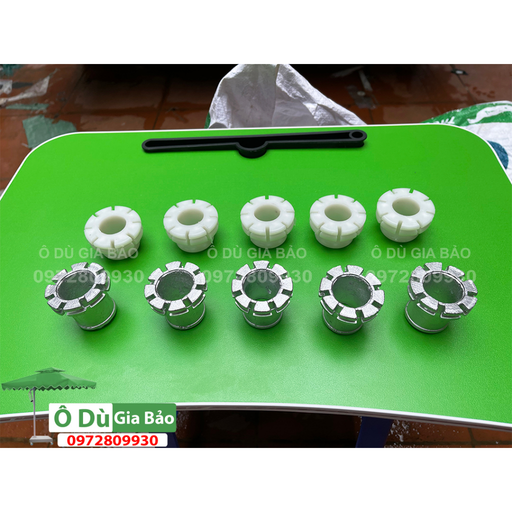 Phụ Kiện Ô Dù- Hoa Ô Chính Tâm Tròn 12nan 10nan 8nan- Các Loại Chất Nhôm Đúc