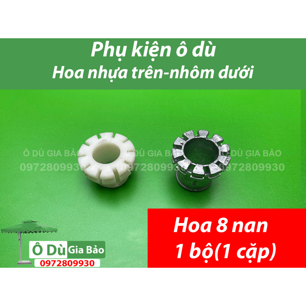 Phụ Kiện Ô Dù- Hoa Ô Chính Tâm Tròn 12nan 10nan 8nan- Các Loại Chất Nhôm Đúc