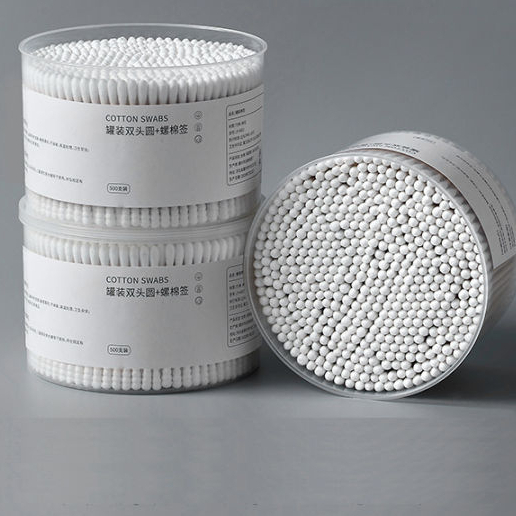 Hộp 500 tăm bông ngoáy tai, tăm bông tiệt trùng thân gỗ thân thiện với môi trường