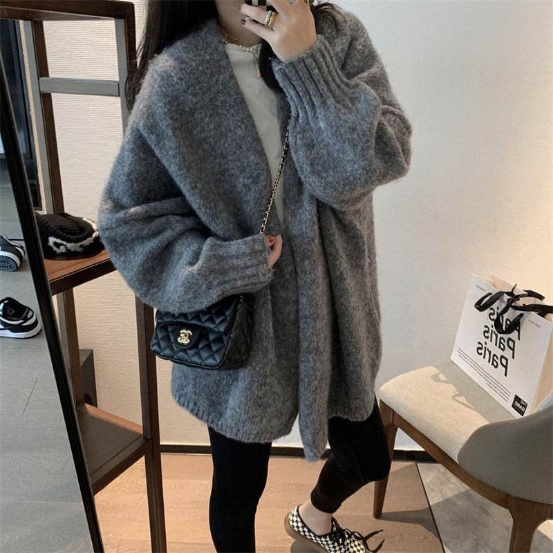 Áo len cadigan nữ dáng dài len mềm phong cách Hàn Quốc dưới 63kg (có ảnh thật)