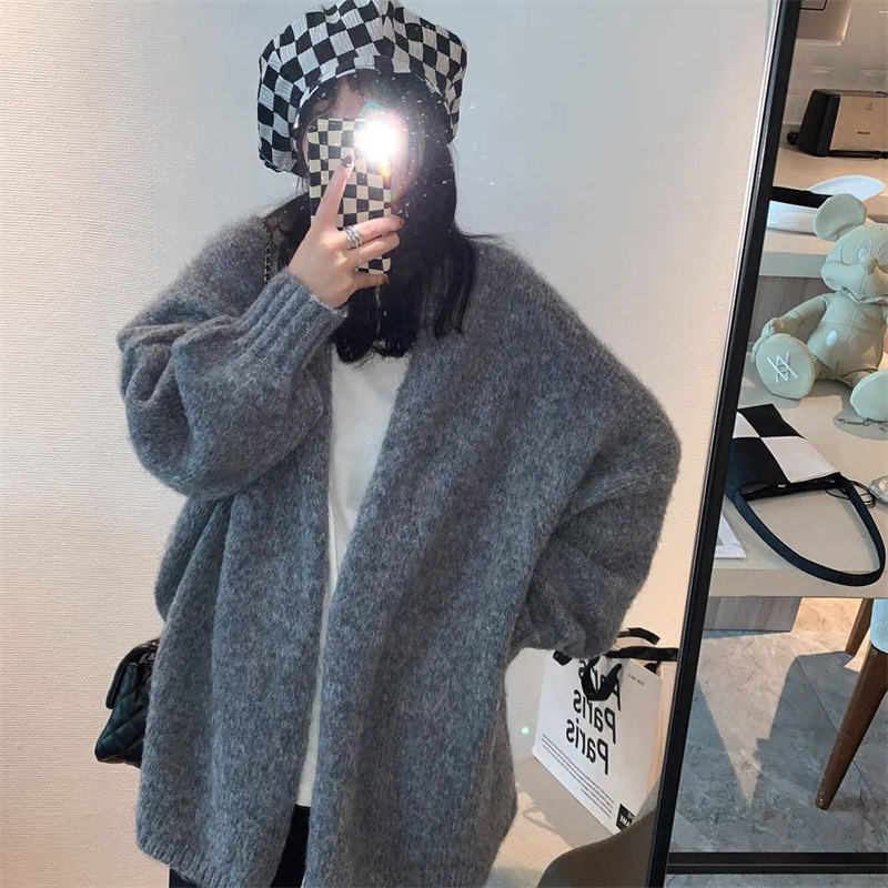 Áo len cadigan nữ dáng dài len mềm phong cách Hàn Quốc dưới 63kg (có ảnh thật)