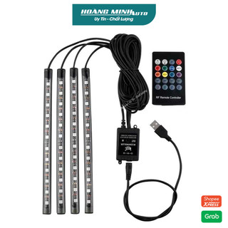 Đèn led gầm ghế oto cảm biến đổi màu theo nhạc, có điều khiển
