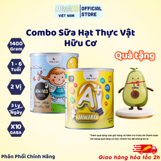 [Tặng Quà] Sữa công thức hạt thực vật hữu cơ Miwako vị gạo và Miwako A+ vị vani 700g (1,4kg) - Miwako Official