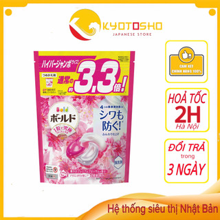 Viên giặt xả Bold Gel Ball 4D hồng túi 36 viên Nhật Bản, viên giặt xả Nhật Bản, viên giặt Bold Gel Ball