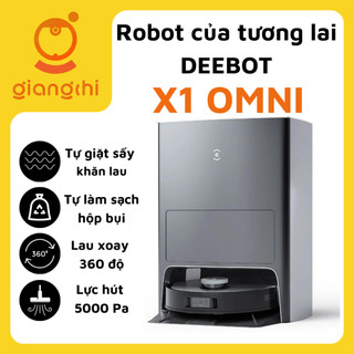  Robot Hút Bụi Lau Nhà Ecovacs Deebot X1 Omni- Lực hút 5000Pa - tự đổ rác,giặt giẻ, Hàng Chính Hãng