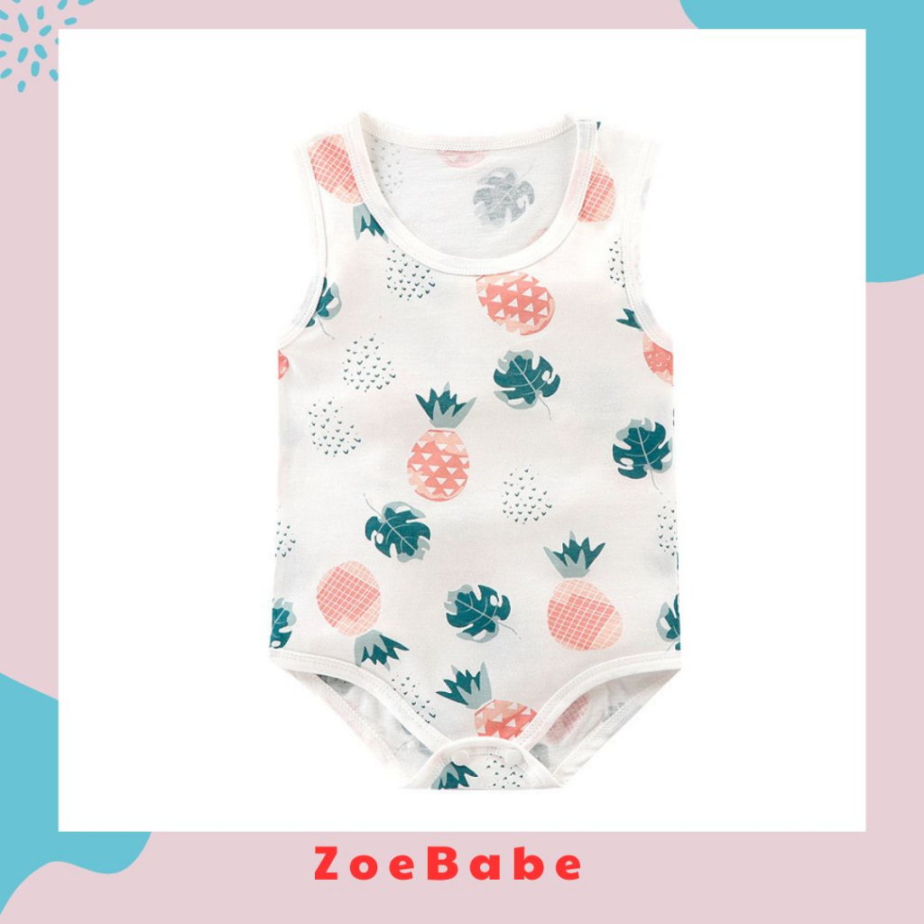 Body Chip, Bodysuit Ba Lỗ  Cho Bé Trai Bé Gái 100% Cotton Thoáng Mát Mùa Hè, Hàng Quảng Châu Cao Cấp