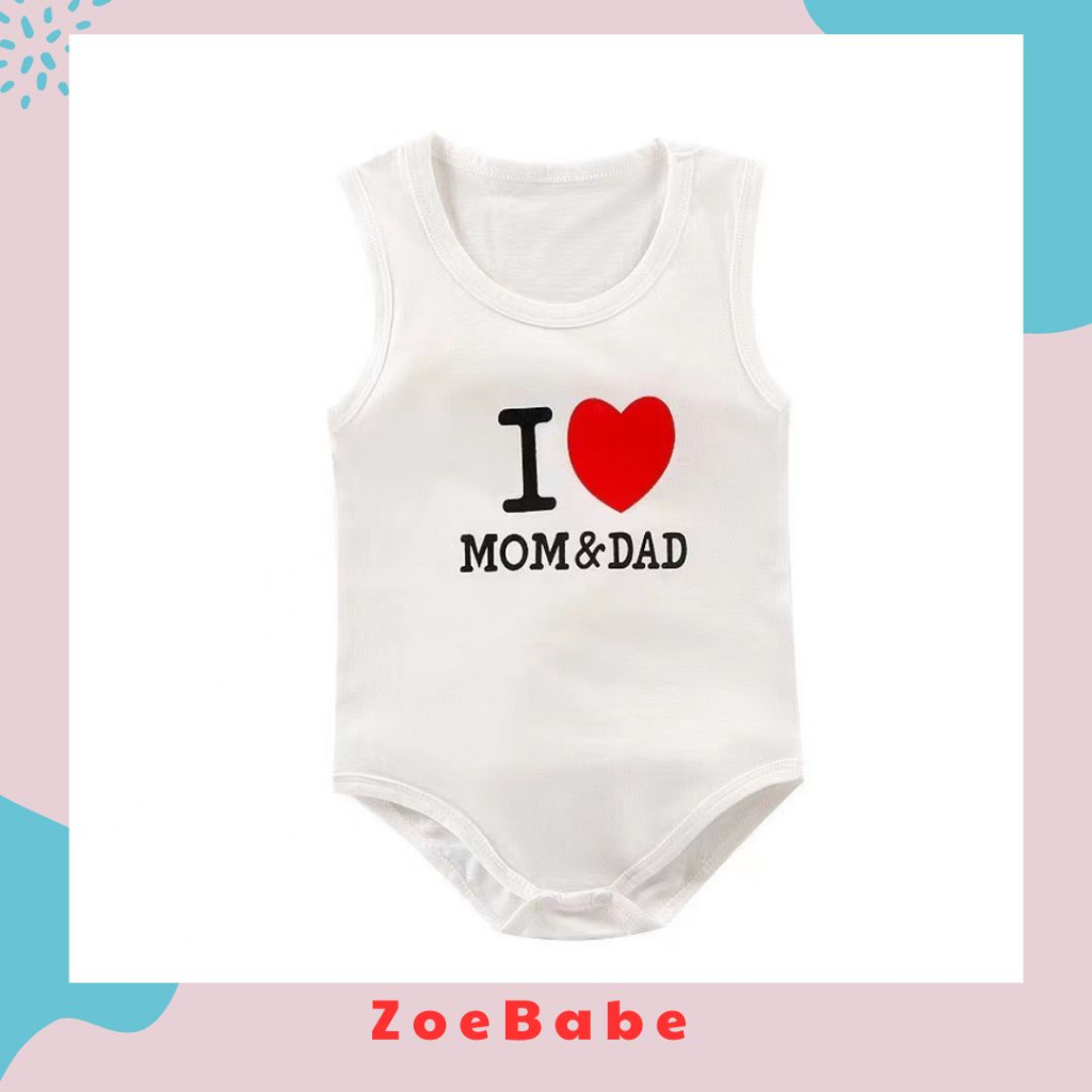 Body Chip, Bodysuit Ba Lỗ  Cho Bé Trai Bé Gái 100% Cotton Thoáng Mát Mùa Hè, Hàng Quảng Châu Cao Cấp