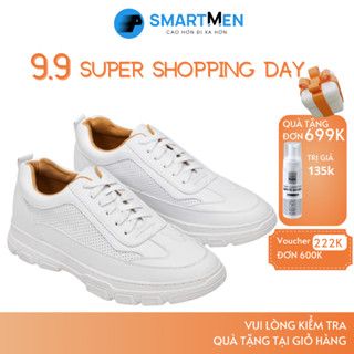 Giày thể thao Tăng chiều cao Smartmen FASTER-01 Trắng