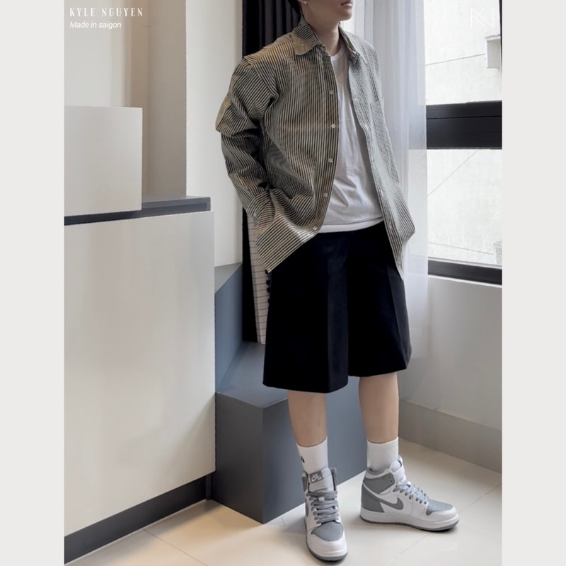 ÁO SƠMI SỌC OVERSIZE_LINEN SHIRTS’s KN