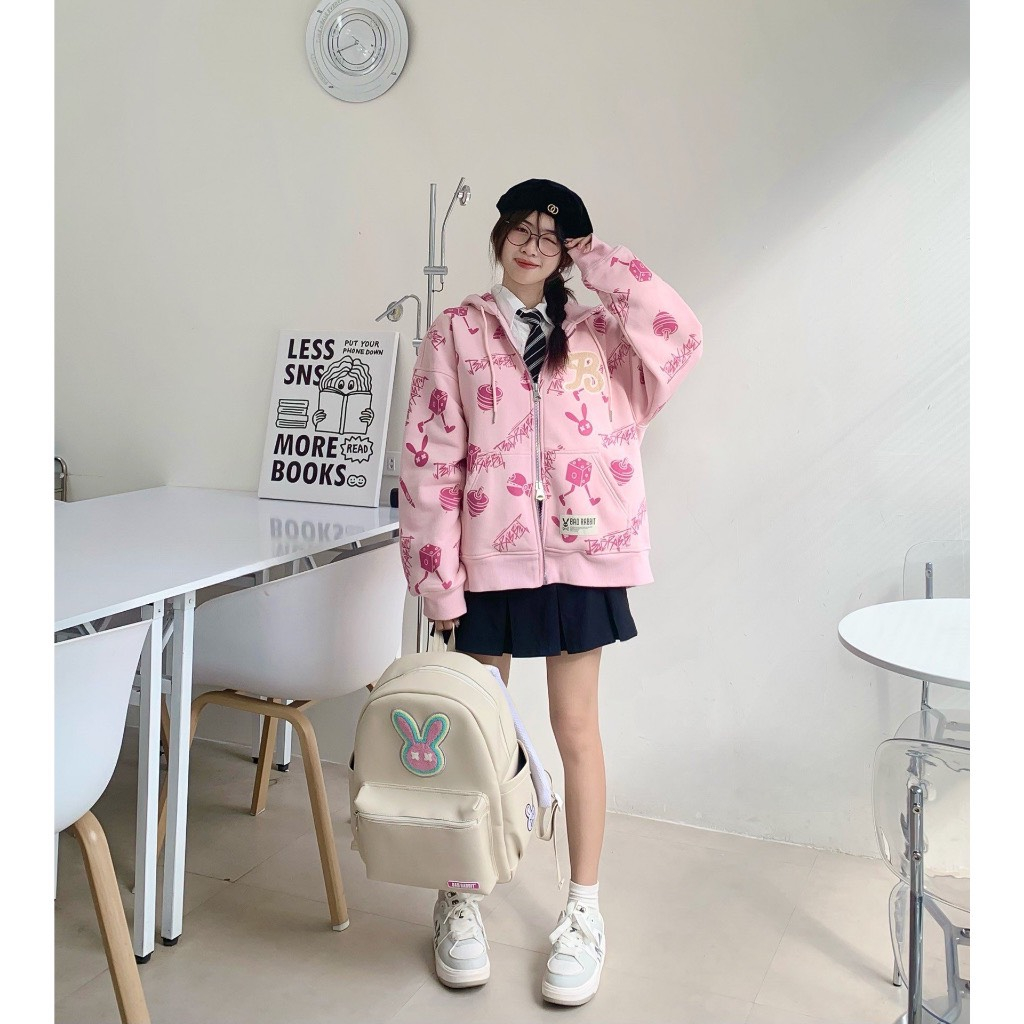 Áo Hoodie Unisex Bad Rabbit Local Brand Mũ Trùm 2 Lớp