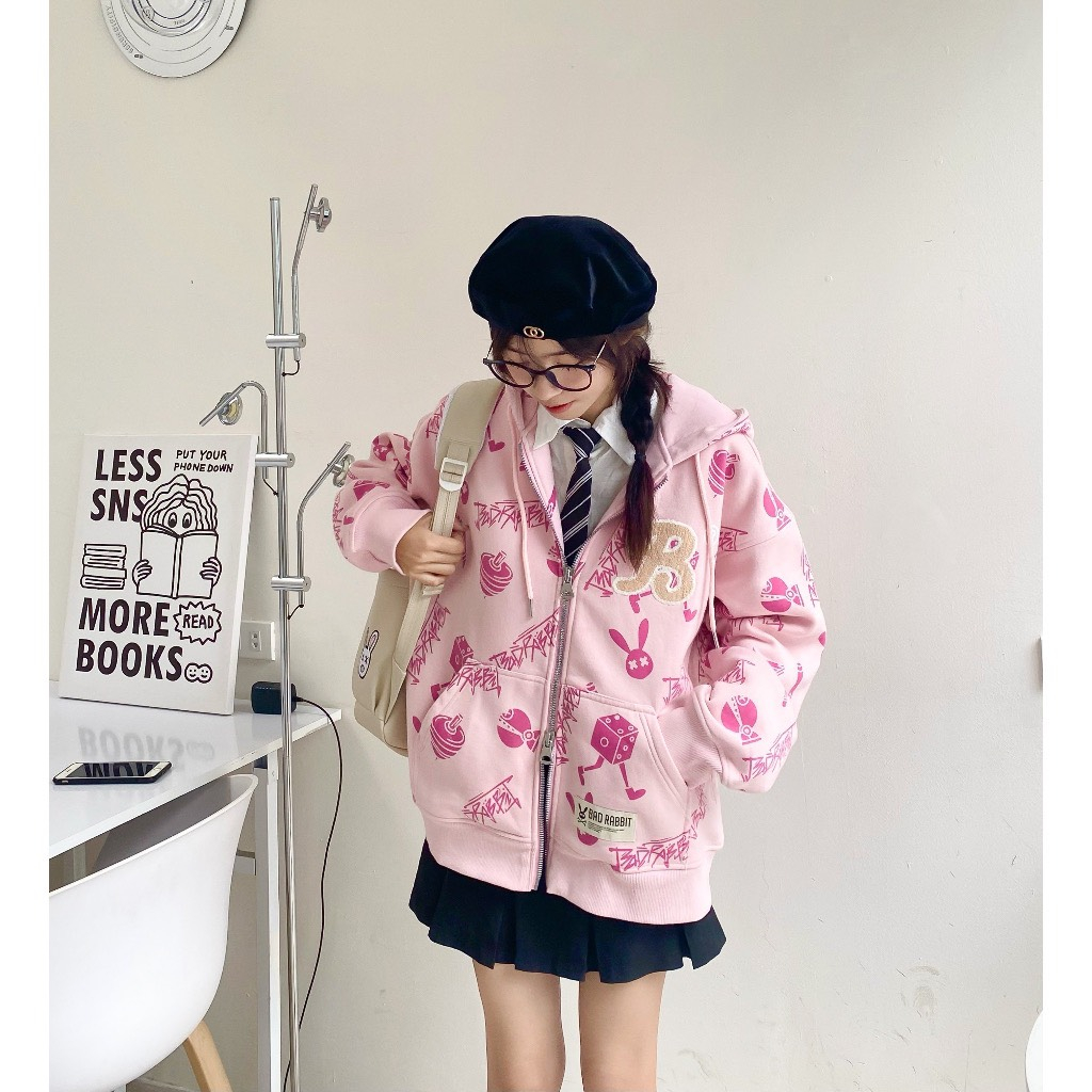 Áo Hoodie Unisex Bad Rabbit Local Brand Mũ Trùm 2 Lớp