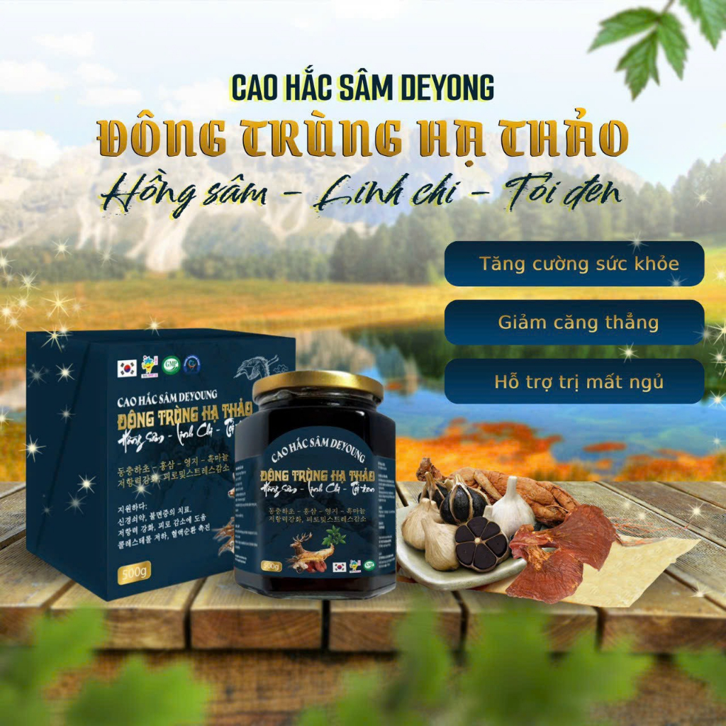Đông trùng hạ thảo hồng sâm linh chi dạng cao bồi bổ sức khoẻ ăn ngon ngủ tốt cải thiện sinh lý nam nữ - Hộp 500gr