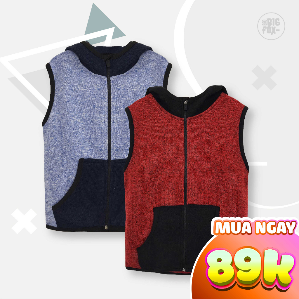 [SUPER SALE - FREE SHIP] Áo Khoác Nỉ Len GiNê Có Mũ Cho Bé Trai Bigfox Size Đại. Áo Khoác Đông Trẻ Em Teen Boy Túi Bụng