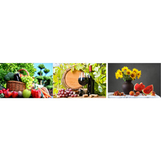 Tranh HOA QUẢ TRANG TRÍ PHÒNG ĂN, BẾP,tranh dán tường 3D KT LỚN,,PVP-PPKT8