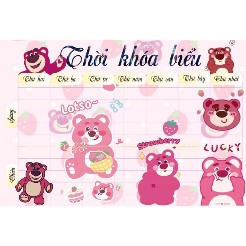 Sticker thời khoá biểu linh động thay tên môn học