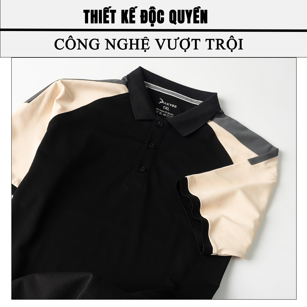 Áo thun POLO Nam Bigsize 80-140kg AKYOO - PL DEN 2023