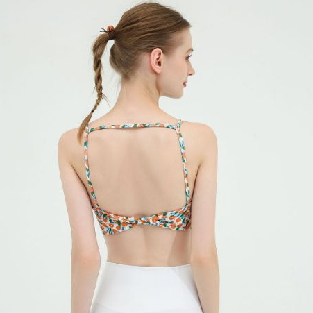 Áo tập yoga tập gym aerobic Quảng Châu cao cấp hoa nhí hở lưng phong cách trẻ trung