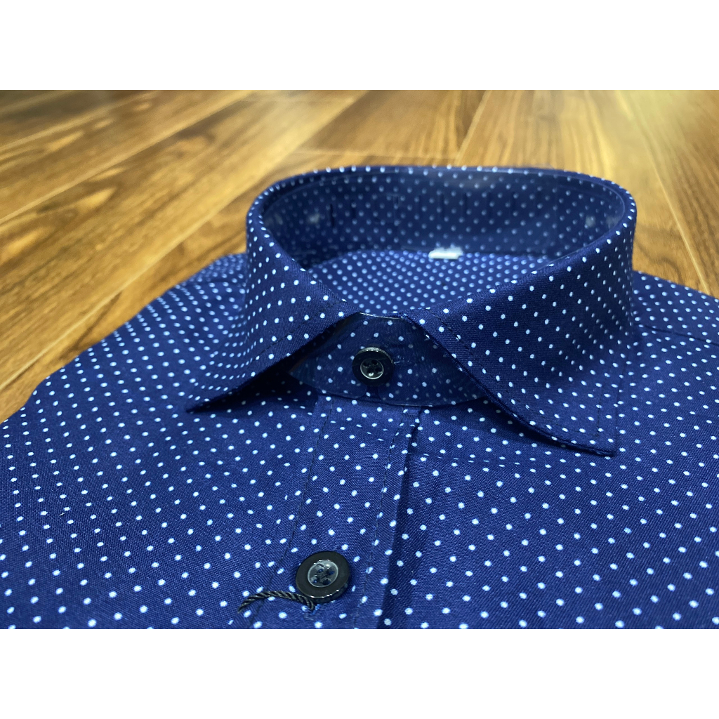 Áo Sơ Mi Nam DÀI TAY XANH CHẤM BI , CHẤT MÁT MỊN , HÀNG LẺ SIZE XẢ NÊN SỐ LƯỢNG CÓ HẠN