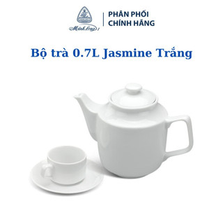 Bộ Ấm Trà 0.7L  Jasmine Trắng - Gốm sứ cao cấp Minh Long I