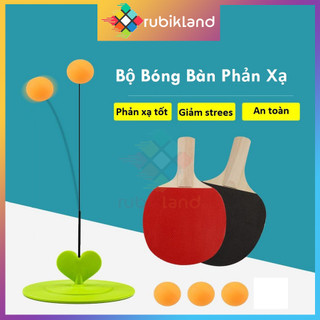 Đồ chơi bóng bàn luyện phản xạ 2 vợt 3 trái banh đồ chơi trẻ em thể thao - rubik land