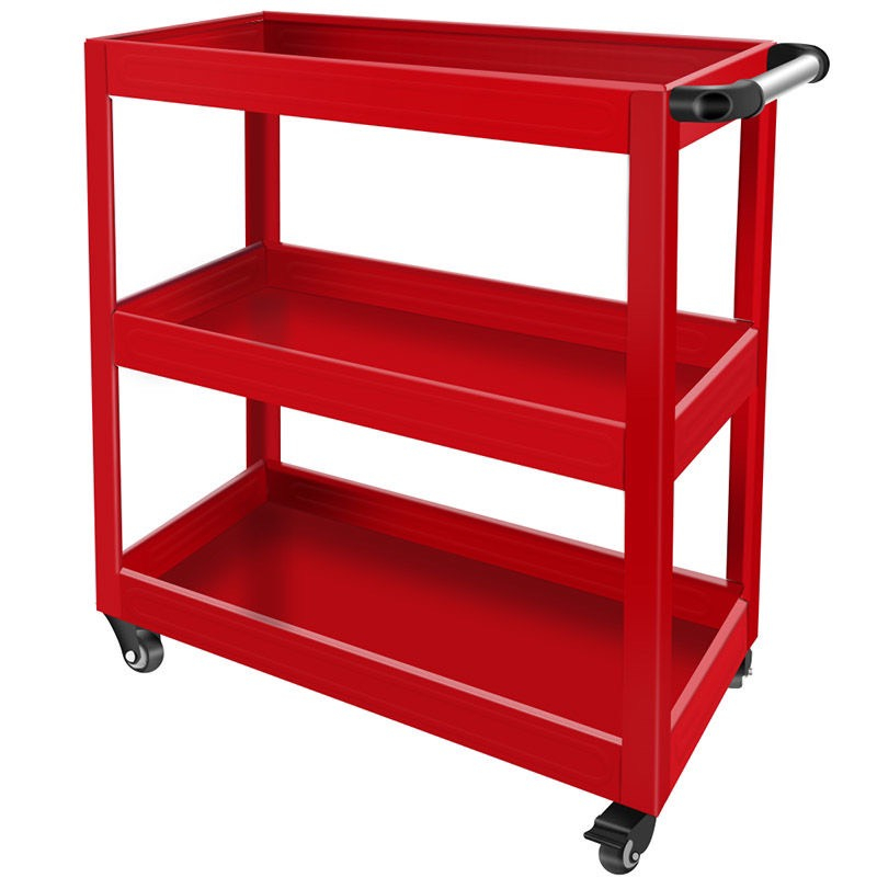 Xe đẩy dụng cụ 3 tầng có tay cầm và bánh xe