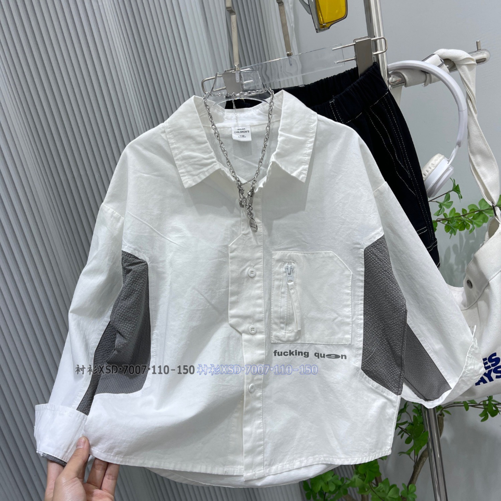 Áo Sơ Mi Kaki Bé Trai Túi Ngực Phối Màu Phong Cách Hàn Quốc (Mã 7007) - Áo Sơ Mi Dài Tay Bé Trai (Size 110-150)