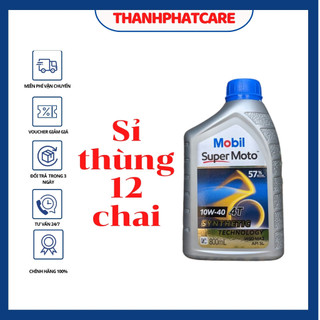 [ Sỉ ] thùng 12 chai nhớt xe số Mobil super moto 10w40
