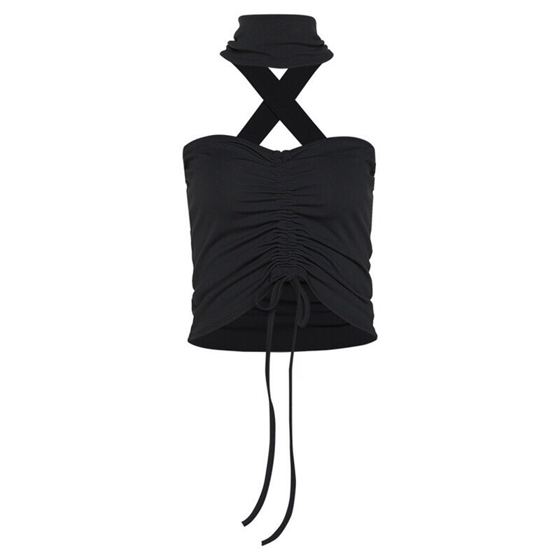 Áo ống croptop CÓ MÚT NÂNG dây rút cổ choker sexy cuốn hút A144