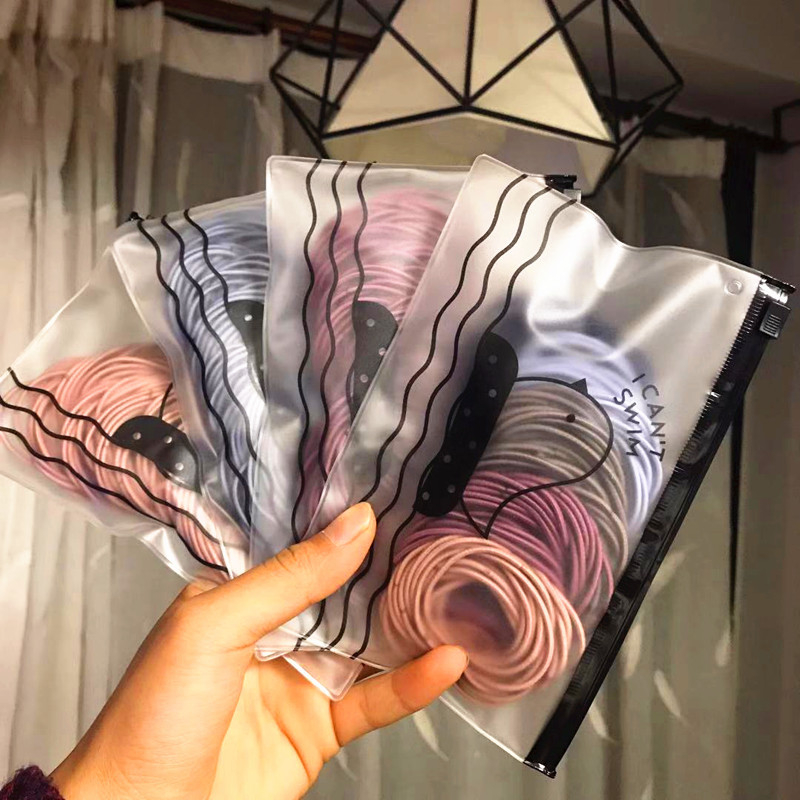 100 Chun buộc tóc túi zip (100 chun zip mix màu)