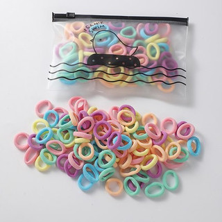 Dây buộc tóc cho bé túi zip 100 dây buộc tóc nhiều màu cho bé