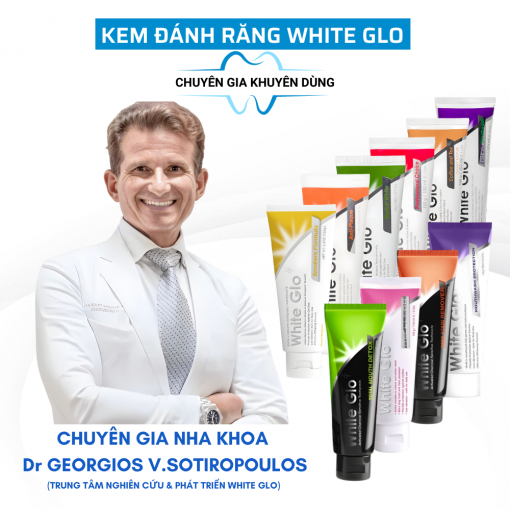 Kem Đánh Trắng Răng 2 in 1 White Glo 150g Chính Hãng