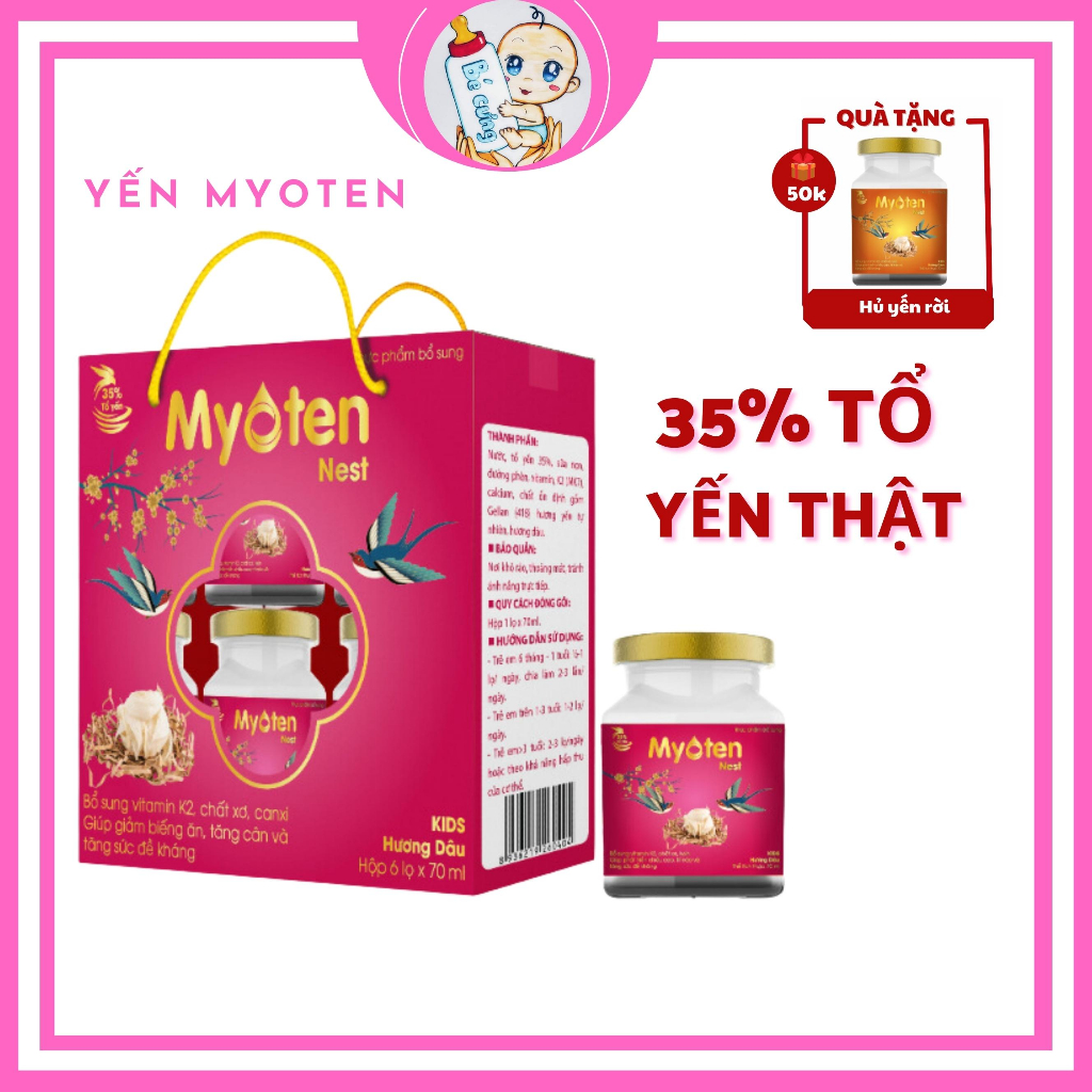 Yến sào cho bé, yến khánh hòa myoten 70ml giúp tắng sức đề kháng kích thích ăn ngon ngủ ngon bé cưng