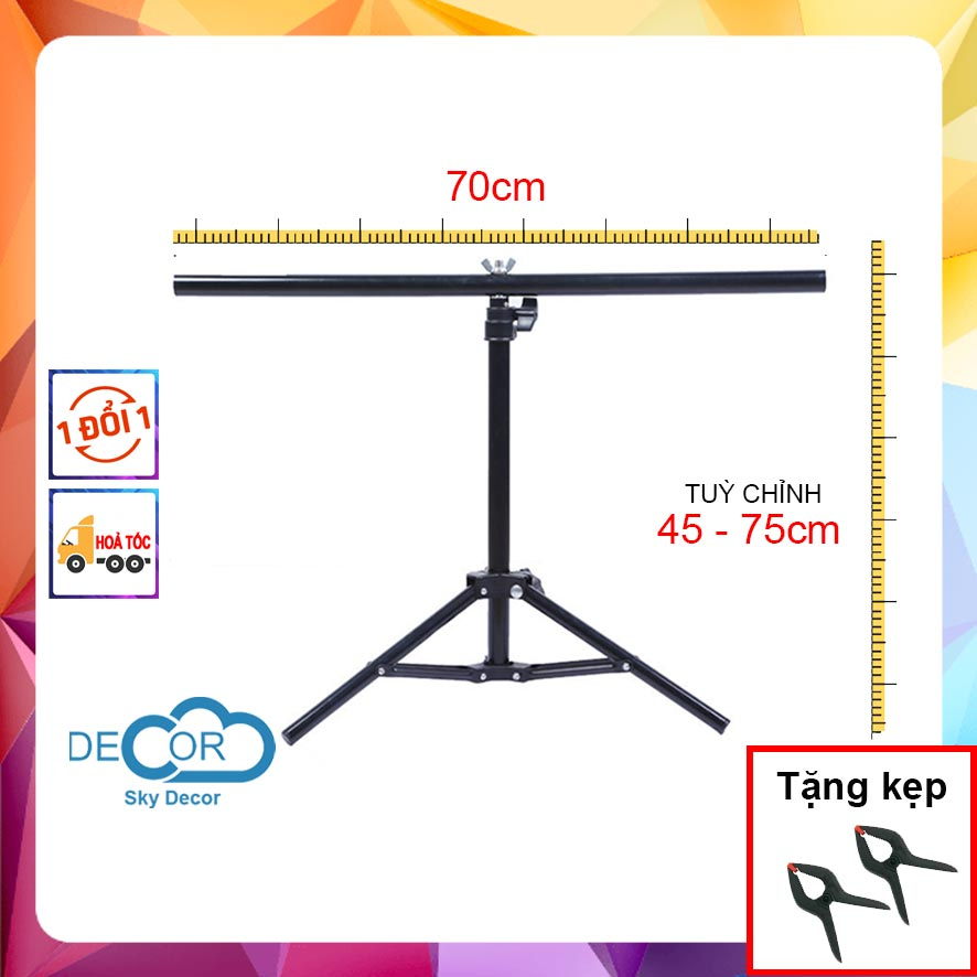 Khung chữ T Sky Decor 70x75cm, treo phông nền, background - Tặng kèm kẹp